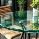 44" Round Tempered Glass Table Top, Clear Surface Flat Polished Edge for Furniture Protection Patio Dining Coffee End Tables (44 inch)