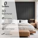 WPC Slat Wall Panels 16 Pack 48" x 6.6", Waterproof Fluted Wall Paneling, Accent 3D Wall Panel for Wall Decor, Bathroom, Bedroom, Office - High Grille Black (Cover Approx.35 sq.ft)
