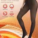HONGTEYA 2 Pairs Fleece Lined Tights Women - Warm Sheer Pantyhose Fake Translucent Tights Winter Thermal Leggings (M)