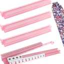 LUCKFOX Mahjong Racks with Pushers Set of 4, Pink Glitter Acrylic