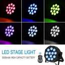 Rechargeable Par Lights, RGBW LED Uplights Battery Powered Stage Light, HOLDLAMP Par Can DJ Lights Sound Activated with Remote & DMX Control for Festival Party Event Wedding Bar, 8 Pcs