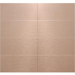 Aluminum Peel and Stick Backsplash Panels - 3"x6" Brushed Copper Kitchen Wall Decor, 80-Piece (Rose Gold)
