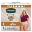 Depend Silhouette Adult Incontinence & Postpartum Bladder Leak Underwear for Women, Maximum Absorbency, Large, Pink, 52 Count (2 Packs of 26), Packaging May Vary