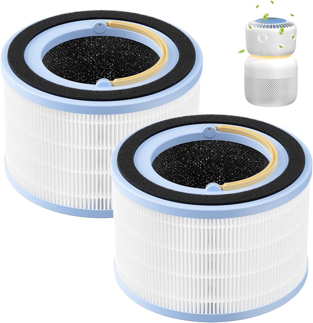 2 Pack Sprout Replacement Filters Compatible with LEVOIT Sprout Air Purifier, 3-in-1 HEPA Filter, High-Efficiency Activated Carbon Filter for Baby Bedroom