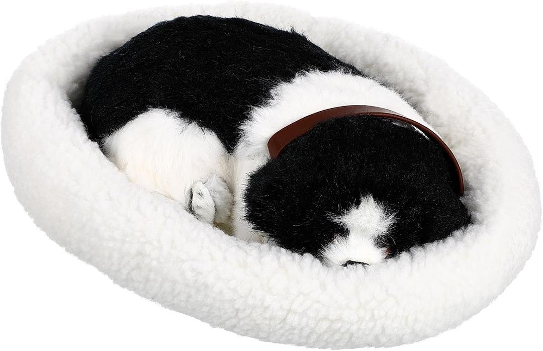 Luxshiny 11.4 Inch Breathing Dog: Stuffed Animal Realistic Fluffy Sleeping Animal Toy, Shepherd Dog Photography Prop for Kid' Birthday, Home Decor