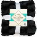 Case of [10] TrailWorthy Faux Fur Micro Mink Blanket - Black
