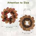 Briful 24 Inch Artificial Magnolia Leaves Wreath with Pinecones