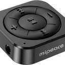 MIPEACE Bluetooth 5.3 Audio Receiver for Wired Headphones, Car & Speakers, Bluetooth Headphone Adapter with Built-in Mic, Clip-On & Pass-Through Charging-BK
