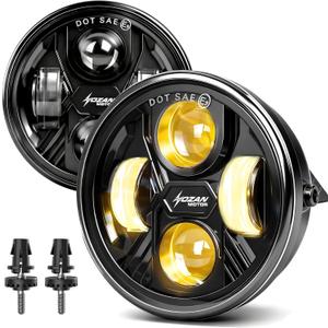 Upgrade Amber LED Fog Lights for 2005-2011 Toyota Tacoma, 2004-2006 Solara, 2008-2015 Sequoia, 2007-2013 Tundra Accessories, Front Bumper Driving Fog lamp kit Plug and Play Fog Light Assembly