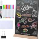 8 x12 Inch 1 Pack Tabletop Chalkboard Sign with Base Stand, Menu Chalk Board Sign Store Food Signs, Message Boards for Party, Wedding and Restaurant
