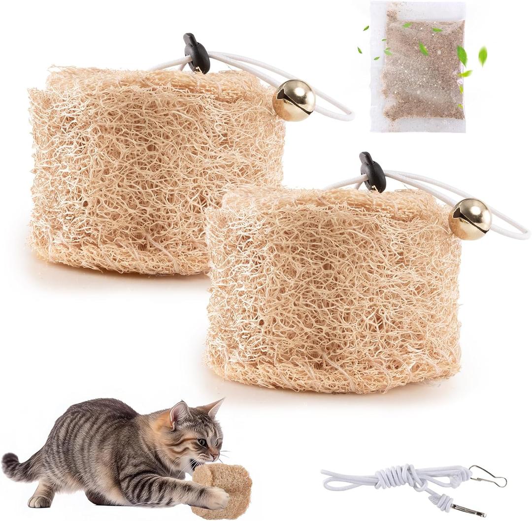 Natural Loofah Replacement Cat Toy Wand Refills, Cat Chew Toy-Handmade Gum Massage Teether w/Catnip,Teeth Cleaning Toys for Aggressive Chewers,Safe Kitten Bite Relief & Stress Relief, 2 Pack Natural Loofah Replacement Cat Toy Wand Refills, Cat Chew Toy-Handmade Gum Massage Teether w/Catnip,Teeth Cleaning Toys for Aggressive Chewers,Safe Kitten Bite Relief & Stress Relief, 2 Pack