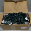 50FT C7 Christmas Lights Outdoor, Multicolor Vintage Christmas Lights String with 50+5 Ceramic Bulbs,Hanging Christmas Light Green Wire for Holiday Party Wedding Christmas Decorations