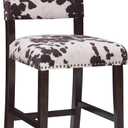 Linon Udder Madness Corey Counter Stool, 19"W x 22.25"D x 38.75"H, Manhattan Stain