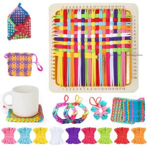 DREMTOY Metal Weaving Loom Kit Toys, DIY Crafts Projects for Kids and Adults, Gift Ideas for Girls 6-12 Years, Easy Potholder Loom Knitting for Beginners, Includes 9 Colors, 224 Craft Loops