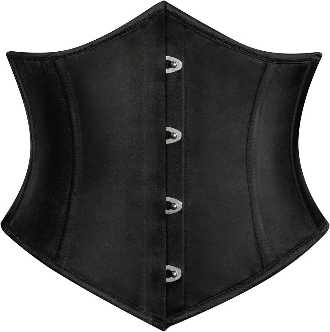 Scarlet Darkness Corset Belt for Women Fishbone Wide Waist Corset Pirate Belt (16, Black)