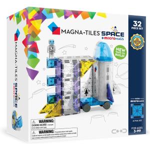 Magna-Tiles Space 32-Piece Magnetic Construction Set, The Original Magnetic Building Brand