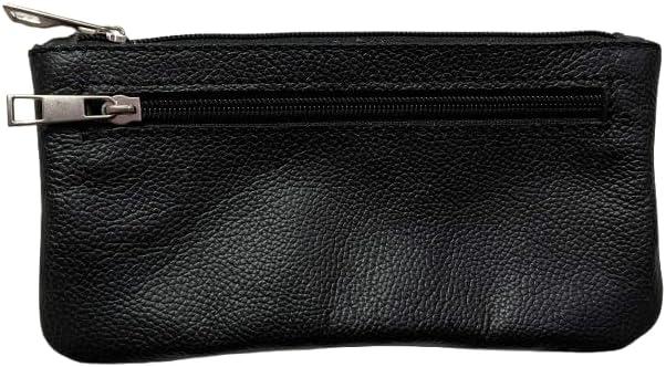 Vintage Leather Pencil Case Pouch, Pen Pouch for Work and University, for Men and Women Elegant & Practical Brown Leather Pencil Cases for Adults Perfect for Office (Black)