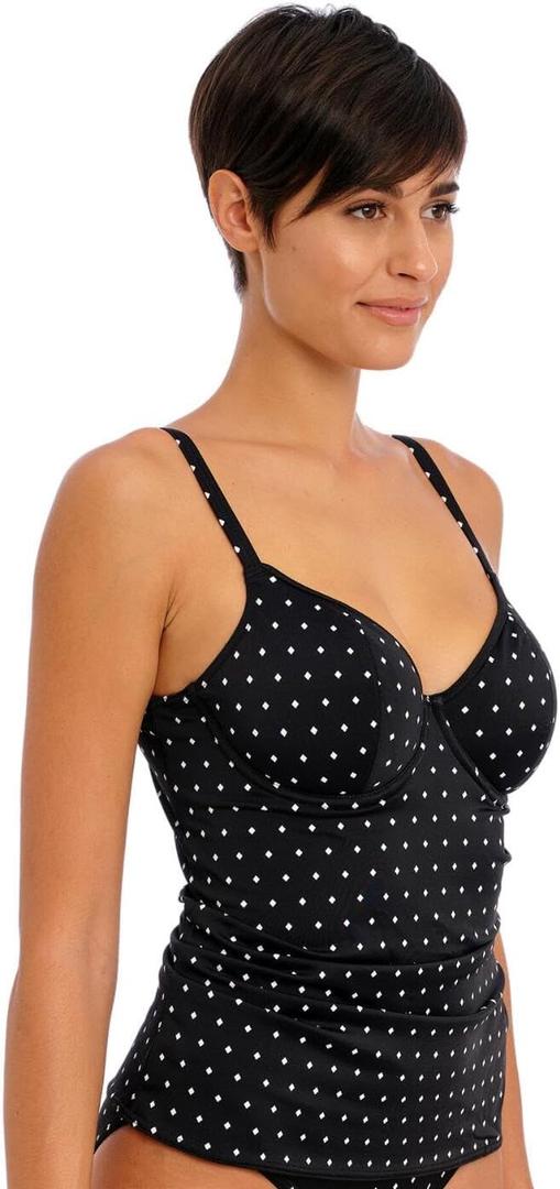 Freya Womens Jewel Cove Underwire Tankini Top (34G, Black)