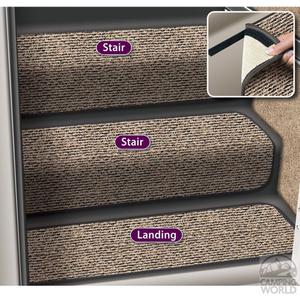 Prest-O-Fit 5-1093 Decorian Step Huggers For RV Landings Peppercorn Black 8 In. x 23.5 In.