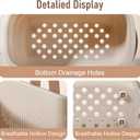 JiatuA Plastic Storage Basket with Handle Portable Shower Caddy Tote Organizer Basket Bin for Bathroom Kitchen Dorm Room Bedroom, Beige