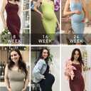 SUNNYBUY Women's Ribbed Knit Maternity Dress Summer Sleeveless Bodycon Pregnancy Dresses Casual Tank Outfits Clothes (S)