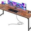 PRAISUN 80 X 24 Inch Computer Desk, Power Outlets, USB-C, Rustic Brown