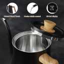 Gooseneck Electric Kettle, Electric tea Kettles, 1 Temperature Control for Pour-Over Coffee & Tea Brewing, Stainless Steel Inner, Quick Heating, Boil Hot Water, 1200W/0.8L (Black Wooden)