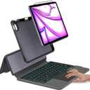 iPad 12.9 Keyboard Case for iPad Pro 12.9 inch 6th 2022/5th 2021/4th 2020/3rd 2018-7 Color Backlight,Touchpad Detachable Slim Cover with Pencil Holder (12.9",Black)
