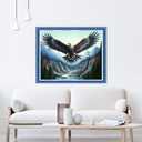 DMCVIVR Stamped Cross Stitch Kits for Beginners Adults Needlepoint Kits for Beginners Embroidery Kits for Adults Crossstitch Kit for Beginners 11CT-Mountain and River Owl 16x20 inchs (Artdesign50)