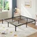 ZIYOO 14 Inch King Metal Platform Bed Frame, Heavy Duty Mattress Foundation with Anti-Slip Design, Noise-Free, Easy Assembly, No Box Spring Needed, for Bedroom, Guest Room, Dorm, Hotel