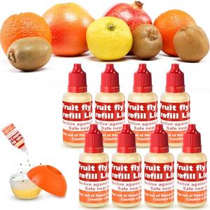 Qualirey 8 Pack Fruit Fly Trap Refill Liquid, 0.68oz/ Bottle Liquid Fruit Fly Traps for Indoors Non Toxic Safe Near Food, Effective Lure Refill for Indoor and Kitchen Use, Red