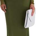 PRETTYGARDEN Fall Dresses for Women 2026 Elegant Off The Shoulder Long Sleeve Formal Wedding Guest Bodycon Maxi Dress (Army Green)