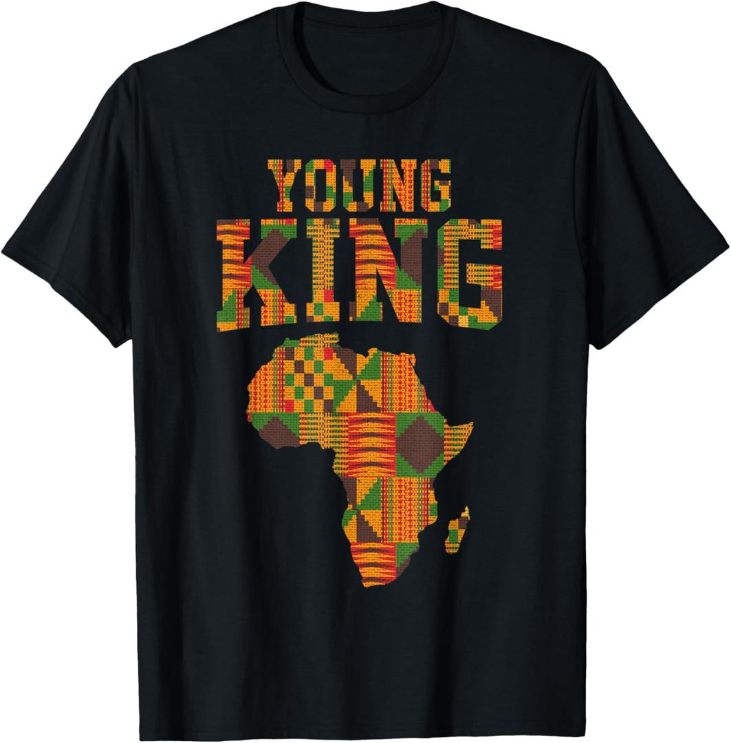 African King Art for Boys Toddlers Kente Cloth African Print T-Shirt, Size: XS