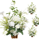 Ling's moment Free-Standing Wedding Aisle Runner Flowers Lily of The Valley | 17.5" Tall 4pcs Artificial Flowers Arrangement Chair Decoration for Centerpieces Ceremony Reception Rose Floral Party Indoor