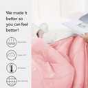 Seward Park King Size Pink Beige White Comforter, All Season Soft Reversible Bedding, Cooling Lightweight Fall Blanket, Girls Bedspread