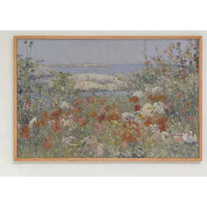 Flowers By The Sea" Framed Canvas | Horizontal 24x36 Inches