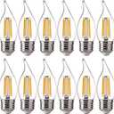 FLSNT 60 Watts Equivalent LED Chandelier Light Bulbs, Dimmable CA11 LED E26 Base Candelabra Bulbs, 2700K Soft White, 12 Pack UL, CA65 Listed 
