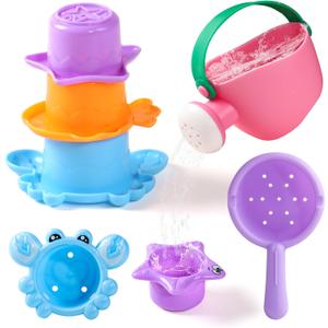 Baby Bath Toys for Kids Ages 1-3 5 PCS Toddler Bath Toys Mold Free for 2-4 Bathtub Sand Beach Pool Water Toddler Toys & Gifts (Color Random)