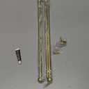 French Door Curtain Rods - 2 Pack, Adjustable 16-28 Inch, No Drill Adhesive or Screw Mount, Brass Brushed, 3/8" Diameter