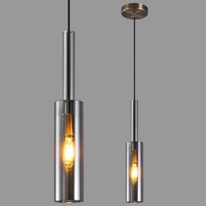 Crystal Pendant Light, Modern Kitchen Light Fixtures Mini Pendant Lights Industrial Pendant Lighting for Kitchen Island Dining Room Bedroom Entryway, Smoky Gray(1 Pack)