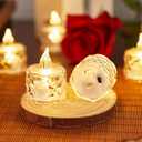 24PCS Flameless LED Candles - Battery Operated Votive Lights for Wedding Centerpieces, Holiday Tablescapes, Yoga Studios - Safe Tabletop Decor for Dinner Parties & Home Ambiance Lighting (Diamond white)