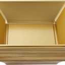 N9R 50 Count Gold Square Plastic Serving Bowls, 12 Oz Disposable Square Bowls for Candy Snake, Salad Bowl Perfect for Party Wedding Birthday