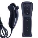 ZWP Replacement Remote Controller for Wii & Wii U, Built-in 2 in 1 Motion Plus with Silicon Case and Nunchuck (Black)