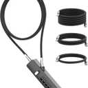 Combination Lock, 4-Digit Steel Cable Locks with Code, Locks for Lockers with 3 Lengths Cables for Bikes, File Cabinets, Wardrobes, Small Fences, Refrigerator Door (Gray-1pc)