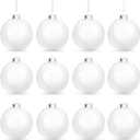 4E's Novelty Clear Plastic Ball Ornaments for Crafts Fillable - Pack of 12 Bulk, 80mm 3.15" Transparent Shatterproof Christmas Ornaments for DIY Crafts to Paint Or Fill