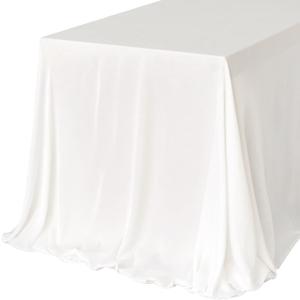 Ling's moment White Wedding Table Cloths in Premium Crumpled Velvet, 9ft x 11ft, Fits 4ft/6ft Rectangular/Round Sweetheart&Head Table for Wedding Reception, Bridal Shower, Birthday Decoration,Banquet