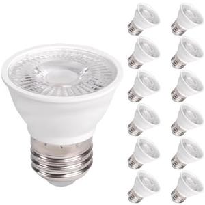 HMYYJT PAR16 LED Bulb Dimmable, 6W Short Neck Spotlight Bulb, 550Lumen, 38° Beam Angle, Daylight White 3000K, 50W Equivalent E26 LED for Recessed Light, Curio Cabinet Dimmable PAR16 11pack