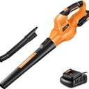 SnapFresh Cordless Leaf Blower - 20V Electric Leaf Blower with 2.0 Ah Battery and Charger - Lightweight 2-Speed Leaf Blower for Lawn Care and Yard/Garden/Patio Cleaning (Orange)