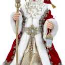 Kurt S. Adler 10.5-Inch Fabrich Regal Red Santa Table Piece