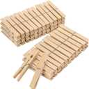 50pcs Clothes Pins 4 Inch Large Wooden Clothespins for Hanging Clothes Laundry, Heavy Duty Spring and Birchwood